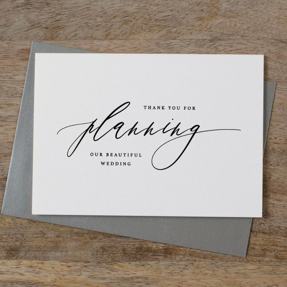 Thank you for Planning our Wedding - Card for Wedding Planner
